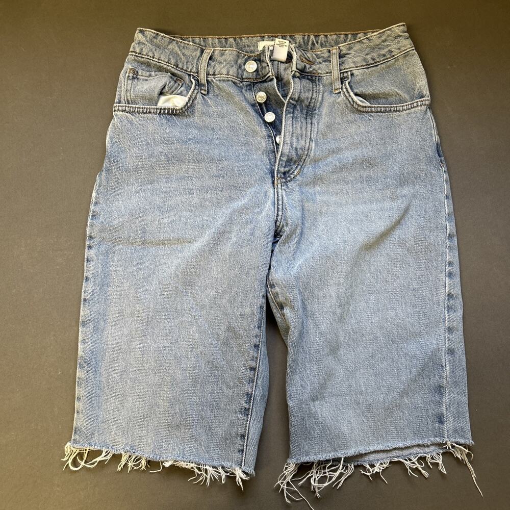 Forever 21 Size 27 Mushroom Embroidered Cutoff Jean Short Button Fly Cottagecore